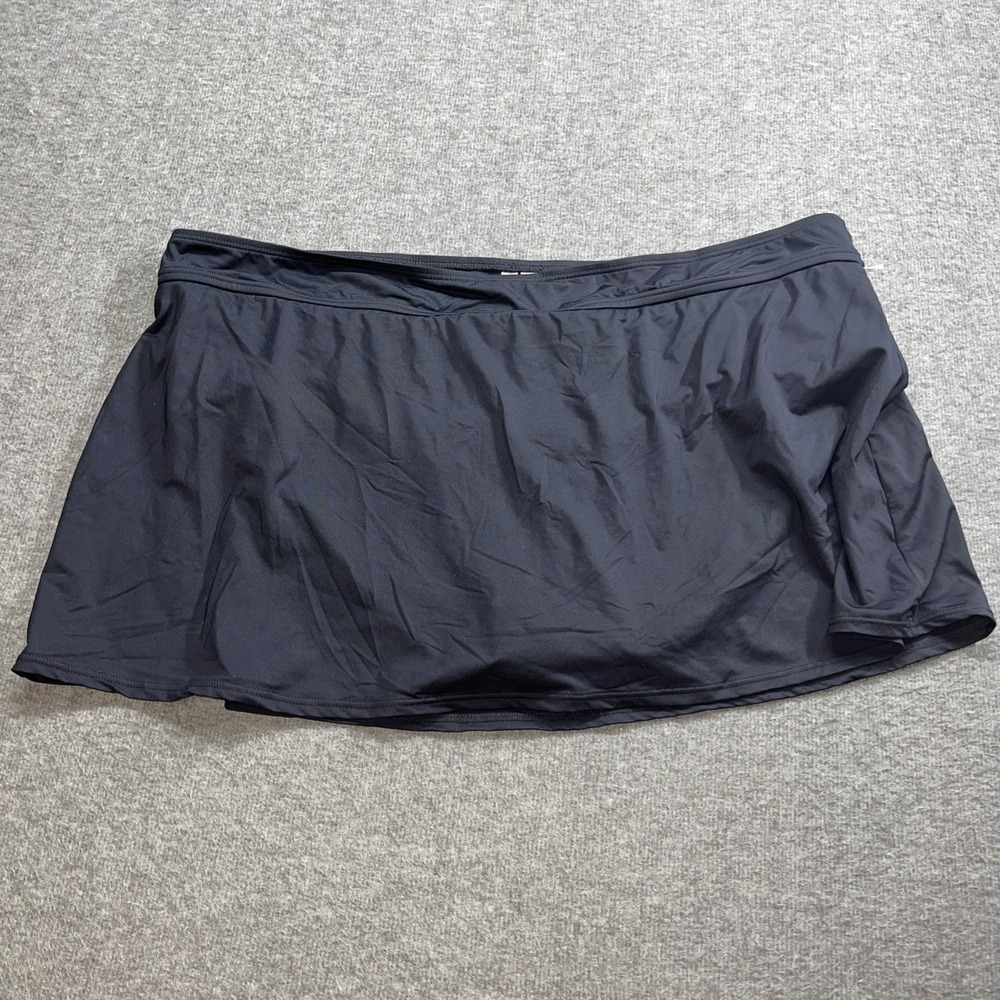 Anne Cole women's swimwear skirt skort plus size Black 22W NWT 28228